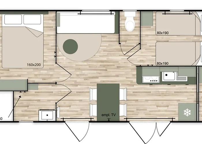 Mobil-home Confortable 4 Pers Avec Terrasse - Api-1-52-611 Кемпинг