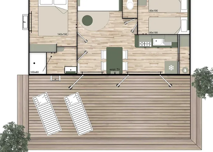 Кемпинг Mobil-home Confortable 4 Pers Avec Terrasse - Api-1-52-611 Granges-Aumontzey